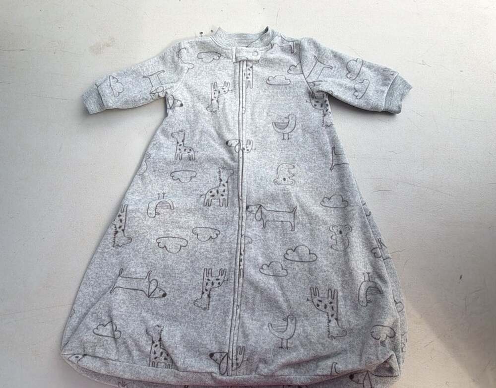 Carter's Fleece Sleep Bag Size S Gray Animal Print Long Sleeve
